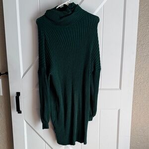 Dark Green Turtleneck Sweater